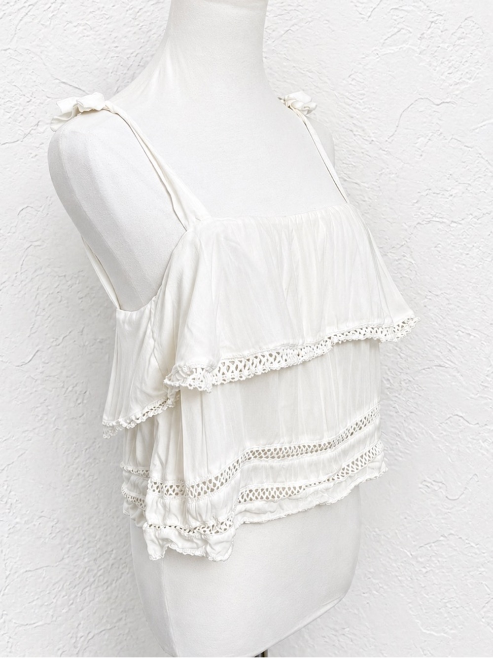 Wilfred Ivory Ruffle Lace Camisole Top Fairycore Boho S